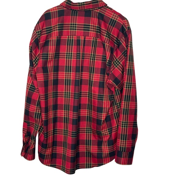 DIXXON Flannel Shirt Men's XL Red‎ Black Yellow Plaid Long Sleeve Button Up - Picture 2 of 9